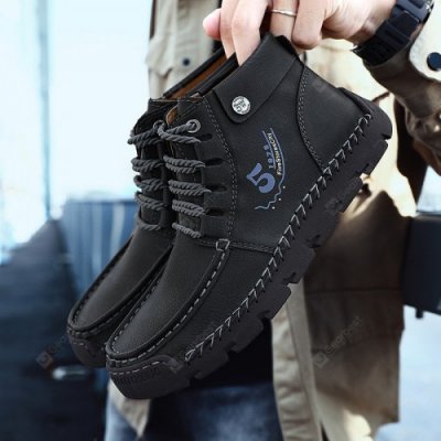 Men's Casual Shoes Trend Mid-top Boots British Large Size Handmade
