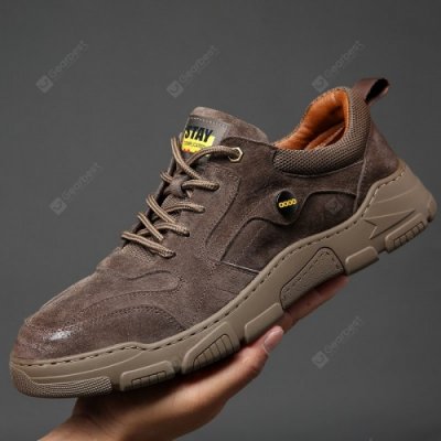 Men Sports Leisure Shoes Tide Comfortable Leather Driving Non-slip Footwear Soft Surface